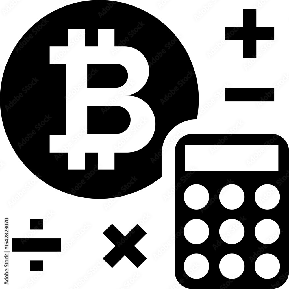 Fototapeta premium Bitcoin Calculator