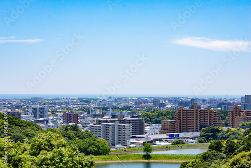 宮崎県宮崎市　平和台公園第一展望デッキから見る宮崎市の街並み　Miyazaki City, Miyazaki Prefecture View from the first observation deck of Heiwadai Park, Miyazaki City, Miyazaki Prefecture