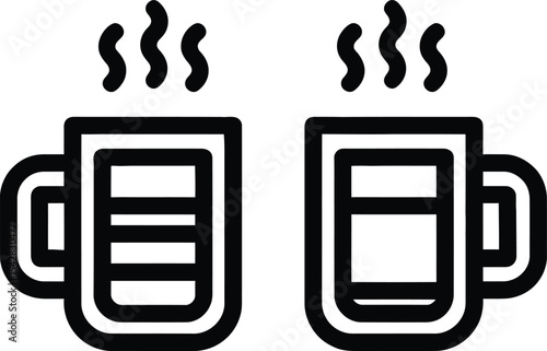 Two Hot Beverages, One Full, One Empty