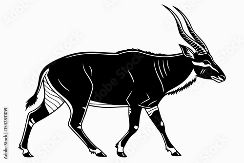 saola sihouette black vector 