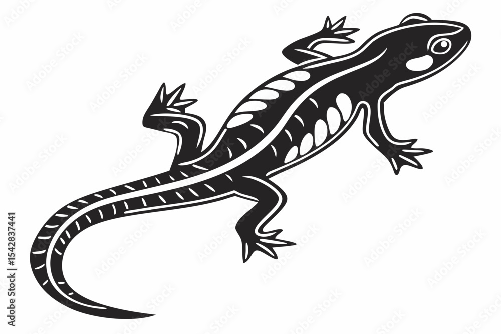 Obraz premium salamander sihouette black vector