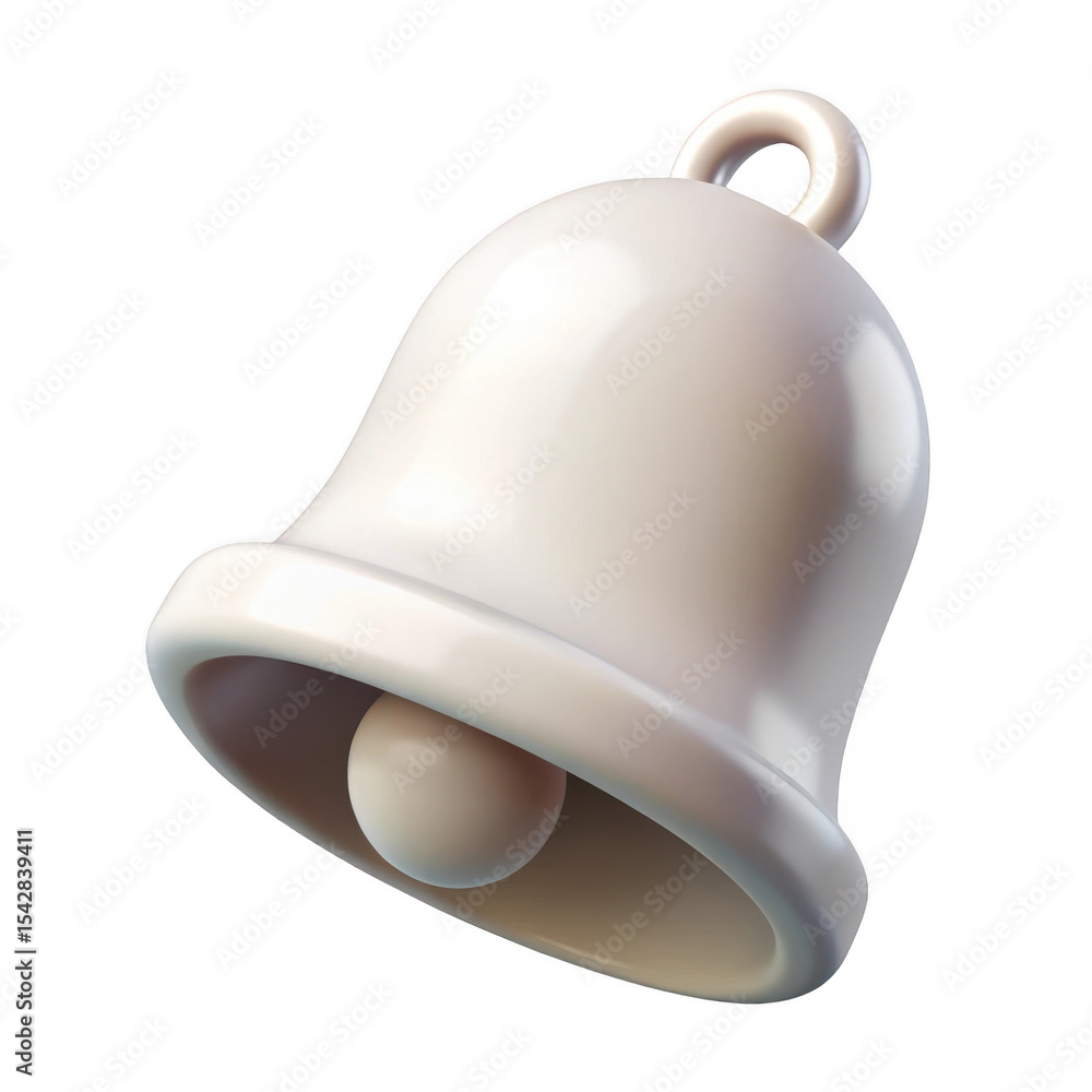 Fototapeta premium 3d render of a white bell isolated on transparent background