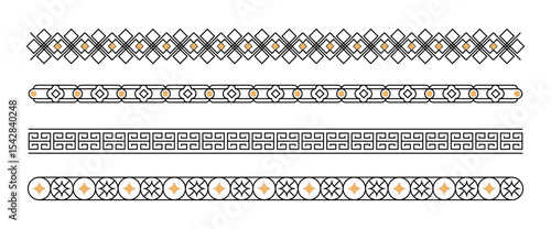 Flat design chinese border ornament