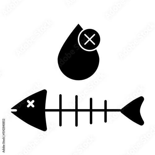 fish dead from draught glyph icon