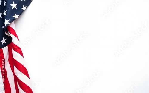 US flag border on white background. High quality