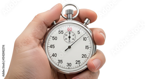Hand holding stopwatch time management