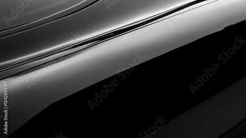 Sleek black car body panel