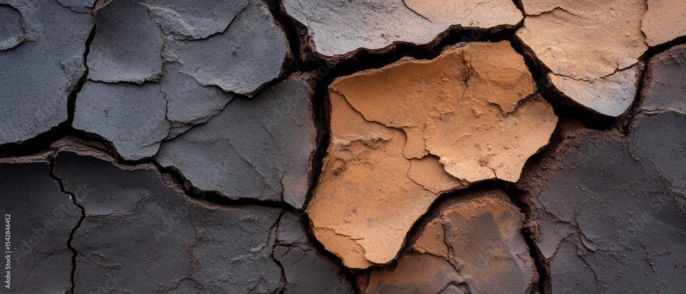 Cracked Earth Texture with Dark and Light Color Contrast in Natural Dry Environment Cracked Earth Texture with Dark and Light Color Contrast in Natural Dry Environment