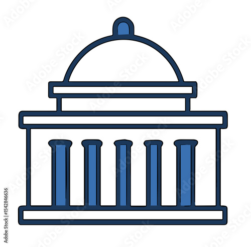 Puerto Rico Constitution Day vector icon of a government building  