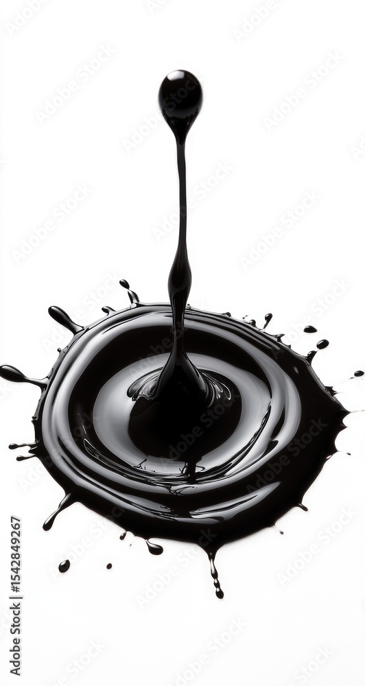 Fototapeta premium Dark liquid splash, central drop