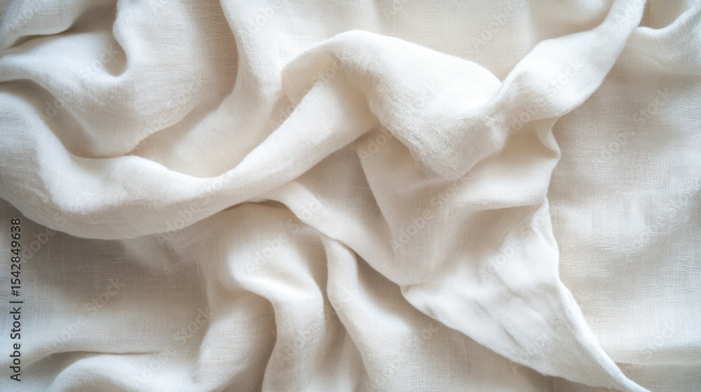 Fototapeta premium Soft, draped white fabric