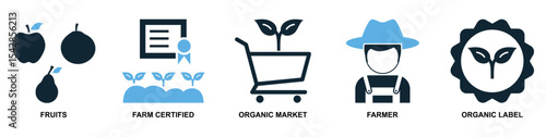 Set agriculture farming icon vector for various aspects of cultivation, livestock, and rural life. Ideal for agricultural businesses, food production, and sustainable development themes.