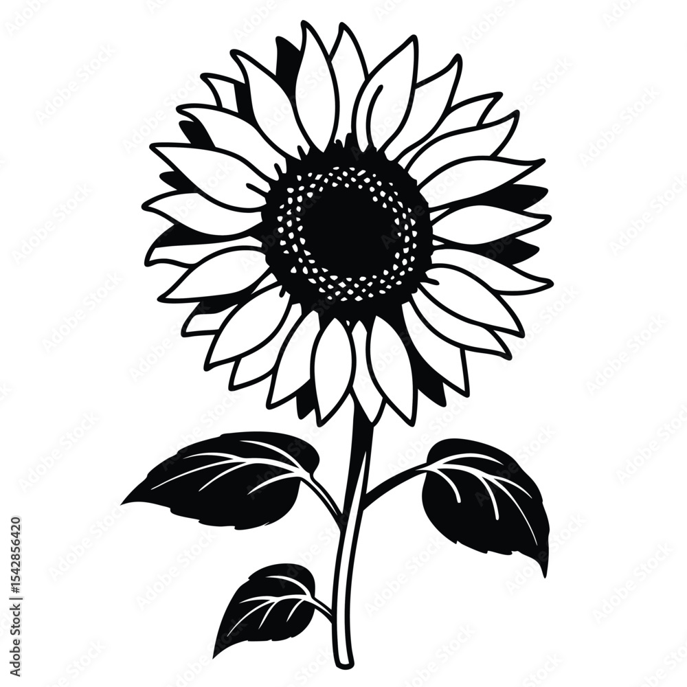 Fototapeta premium sunflower sticker on white background