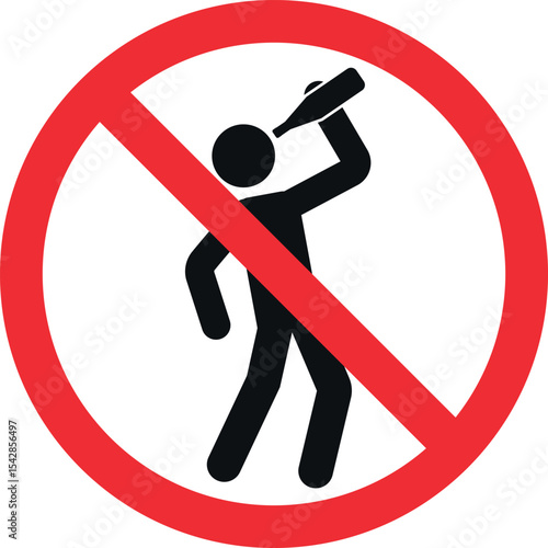 No alcohol sign.Drunk man not allowed sign. Forbidden signs and symbols.