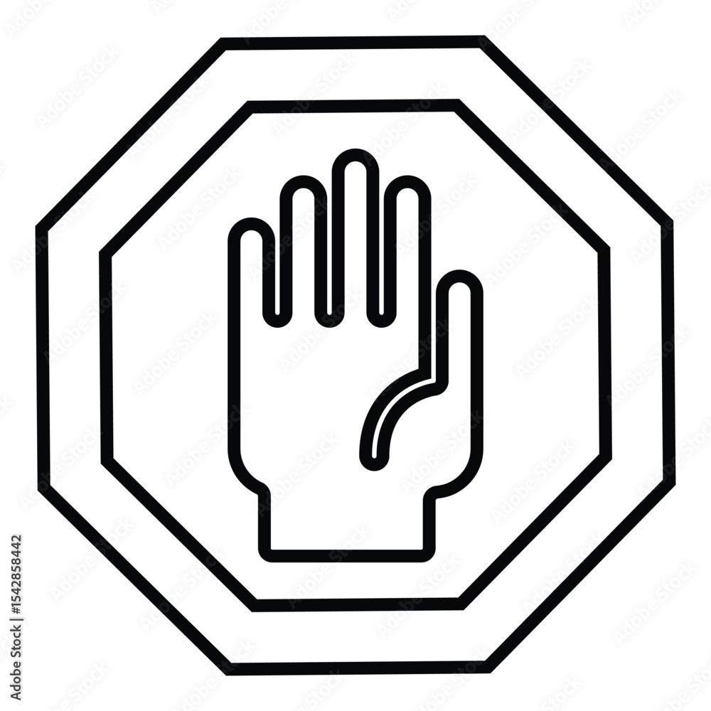 Obraz premium blocked line icon design. blocked thin black outline symbol vector illustration. editable stroke icon on transparent background.