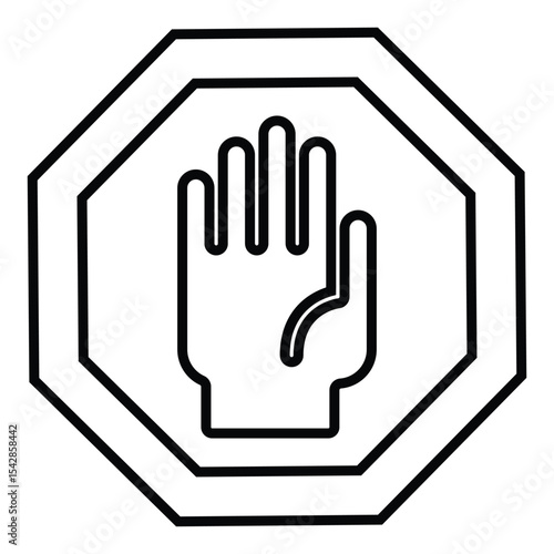 blocked line icon design. blocked thin black outline symbol vector illustration. editable stroke icon on transparent background.