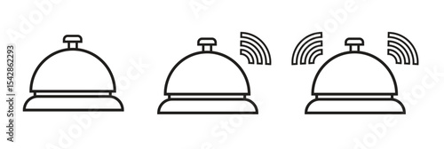 Hotel Bell Icons - Alerts, Badges, Reminders and Message Indicators - Vector Set