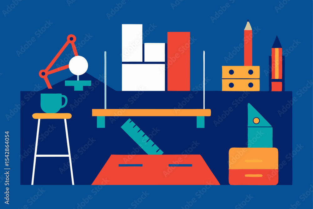 Obraz premium Creative Workspace Design Elements and Tools for Graphic Artists