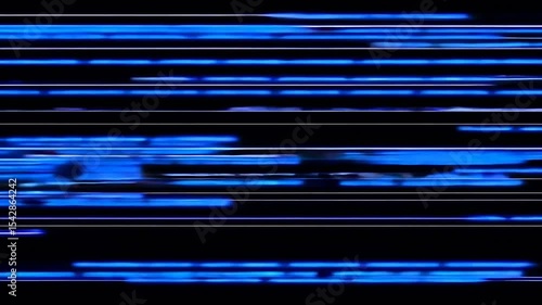 Animation of scrolling lines of digital information in glowing blue text
