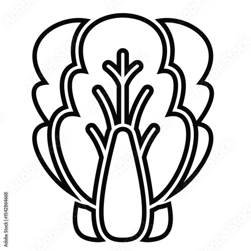 bok choy line icon design. bok choy thin black outline symbol vector illustration. editable stroke icon on transparent background.