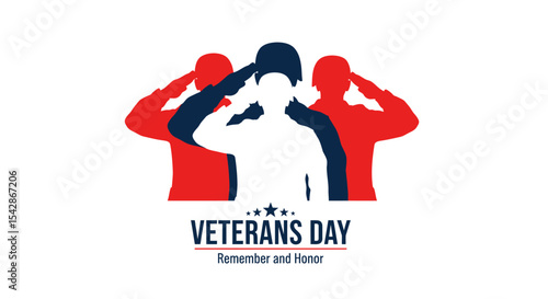 Silhouetted Soldiers Saluting for Veterans Day Remembrance