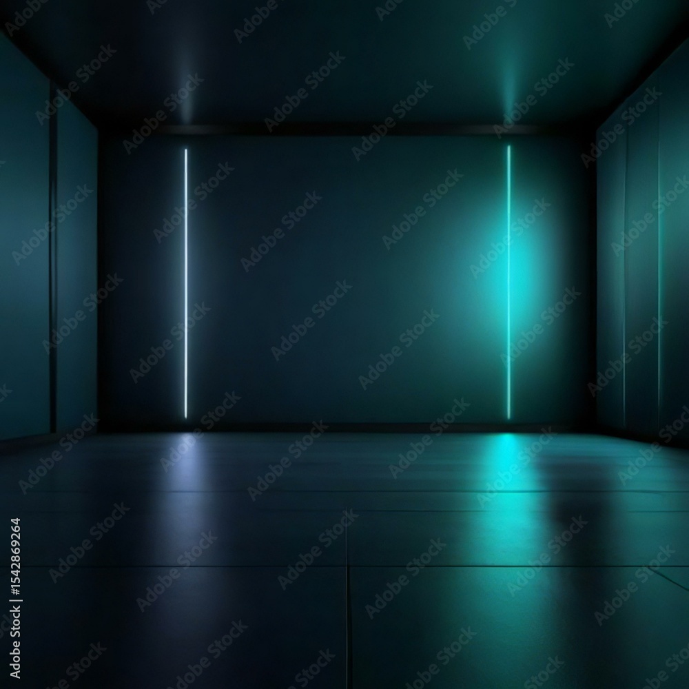 empty room with blue wall and spotlights empty room with blue wall and spotlights