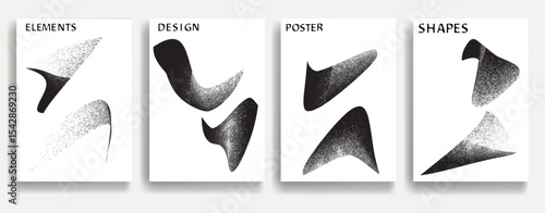 Modern posters . Vector design composition with grunge geometric shapes . Abstract contemporary art . Vector art ideal for media, ads, covers, brochures, banners
