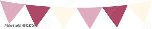 Triangle flag garland 3 colors -pink-white-red
