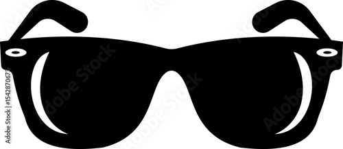 Sunglasses vector icon for fashion accessory design summer eyewear style and sun protection Men and women glasses. hipster frame, fashion black plastic rims. Trendy Optics Art, modern shade graphic