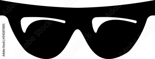 Sunglasses vector icon for fashion accessory design summer eyewear style and sun protection Men and women glasses. hipster frame, fashion black plastic rims. Trendy Optics Art, modern shade graphic