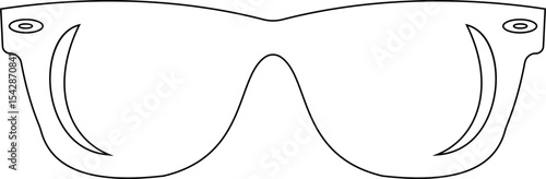 Sunglasses vector icon for fashion accessory design summer eyewear style and sun protection Men and women glasses. hipster frame, fashion black plastic rims. Trendy Optics Art, modern shade graphic