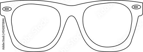 Sunglasses vector icon for fashion accessory design summer eyewear style and sun protection Men and women glasses. hipster frame, fashion black plastic rims. Trendy Optics Art, modern shade graphic