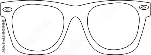 Sunglasses vector icon for fashion accessory design summer eyewear style and sun protection Men and women glasses. hipster frame, fashion black plastic rims. Trendy Optics Art, modern shade graphic