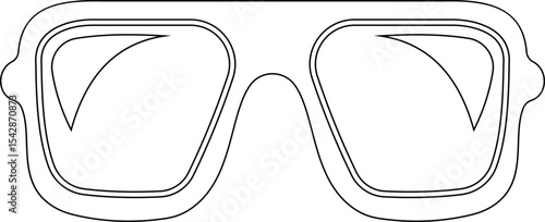 Sunglasses vector icon for fashion accessory design summer eyewear style and sun protection Men and women glasses. hipster frame, fashion black plastic rims. Trendy Optics Art, modern shade graphic