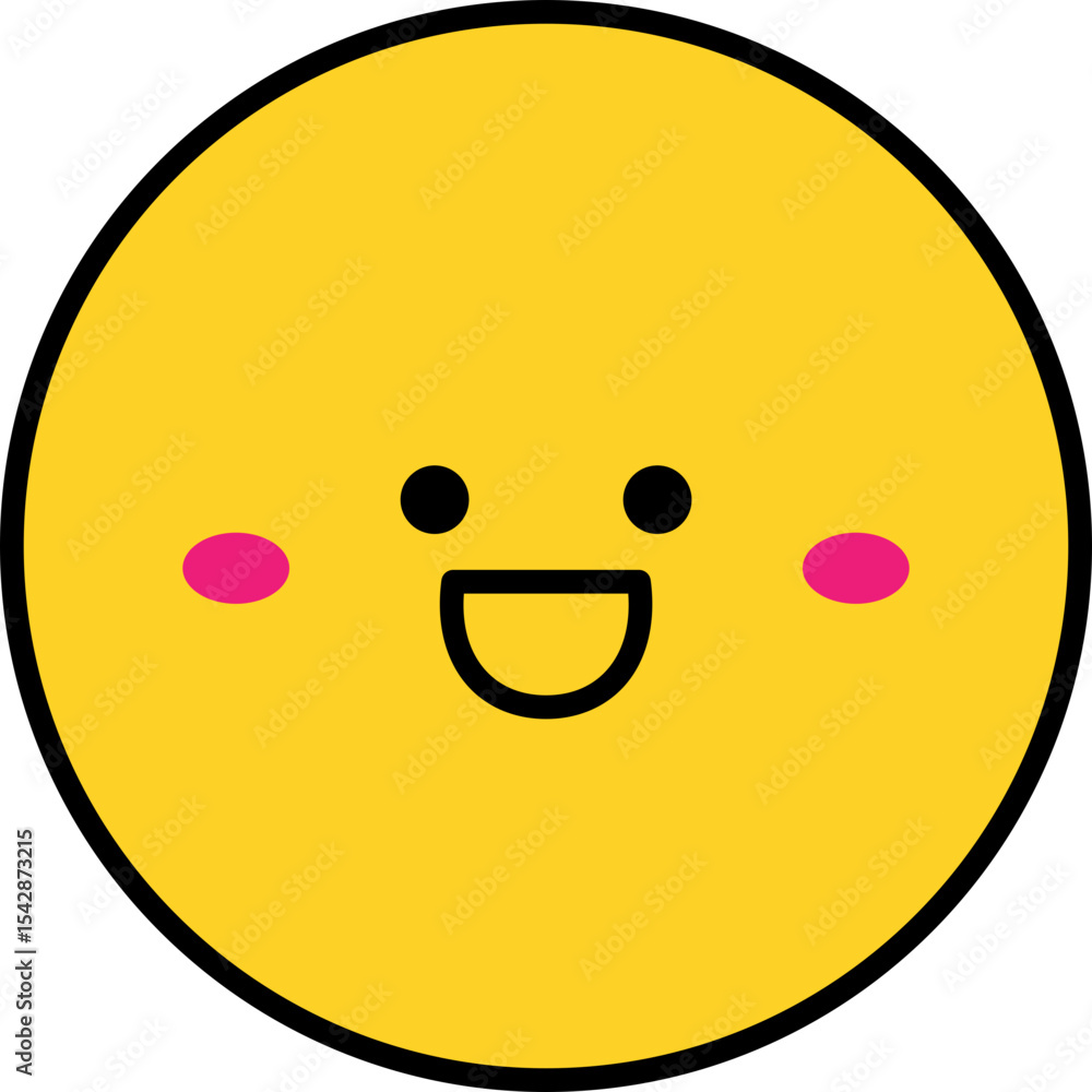 Fototapeta premium Set of Cute Yellow Emoji Faces with Various Expressions - Vector Illustration