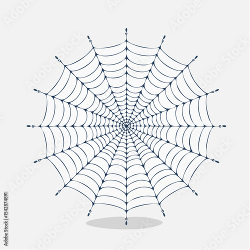 vector Network of interconnected shapes inspired by the structure of spider silk
