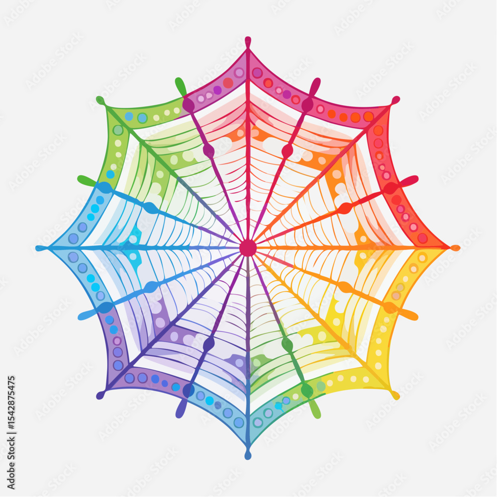 Fototapeta premium vector Network of interconnected shapes inspired by the structure of spider silk