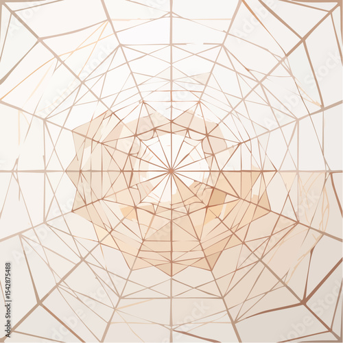 vector Network of interconnected shapes inspired by the structure of spider silk