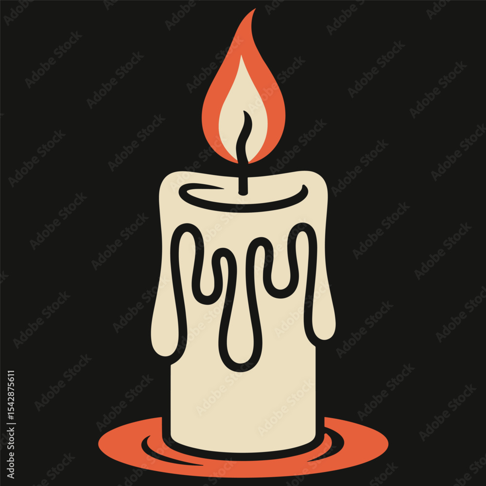 Obraz premium a candle silhouette vector illustration