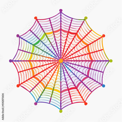 vector Network of interconnected shapes inspired by the structure of spider silk