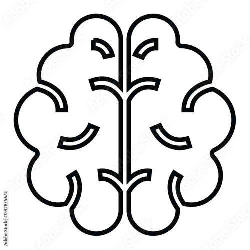 brain line icon design. brain thin black outline symbol vector illustration. editable stroke icon on transparent background.