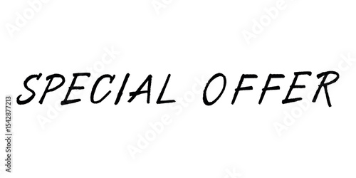 Special offer lettering Handwritten word Modern brush calligraphy Template for marketing ad, print, web, banner, poster, flyer Ink illustration