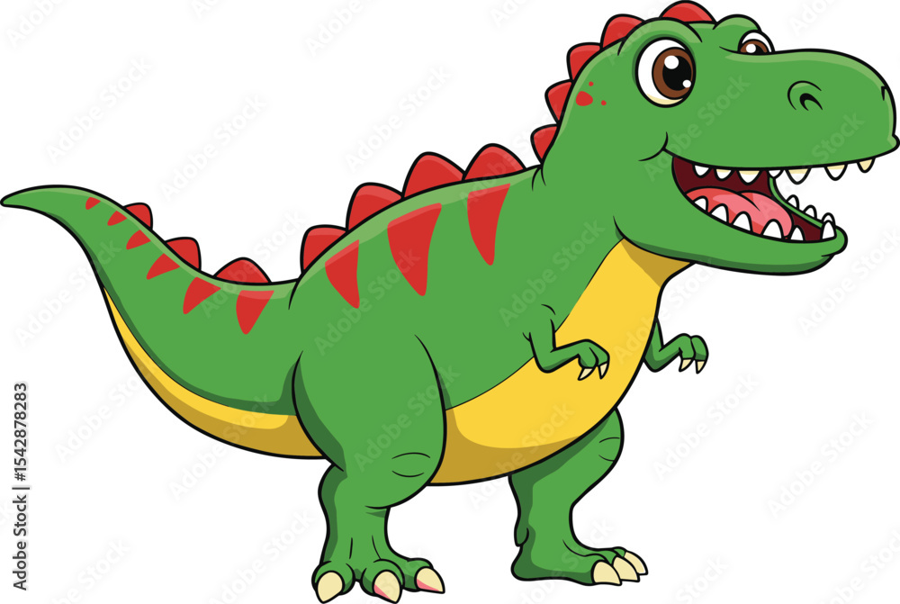 Adorable cartoon Tyrannosaurus Rex illustration, a friendly green dinosaur perfect for children's designs, education, and prehistoric themes. Adorable cartoon Tyrannosaurus Rex illustration, a friendly green dinosaur perfect for children's designs, education, and prehistoric themes.