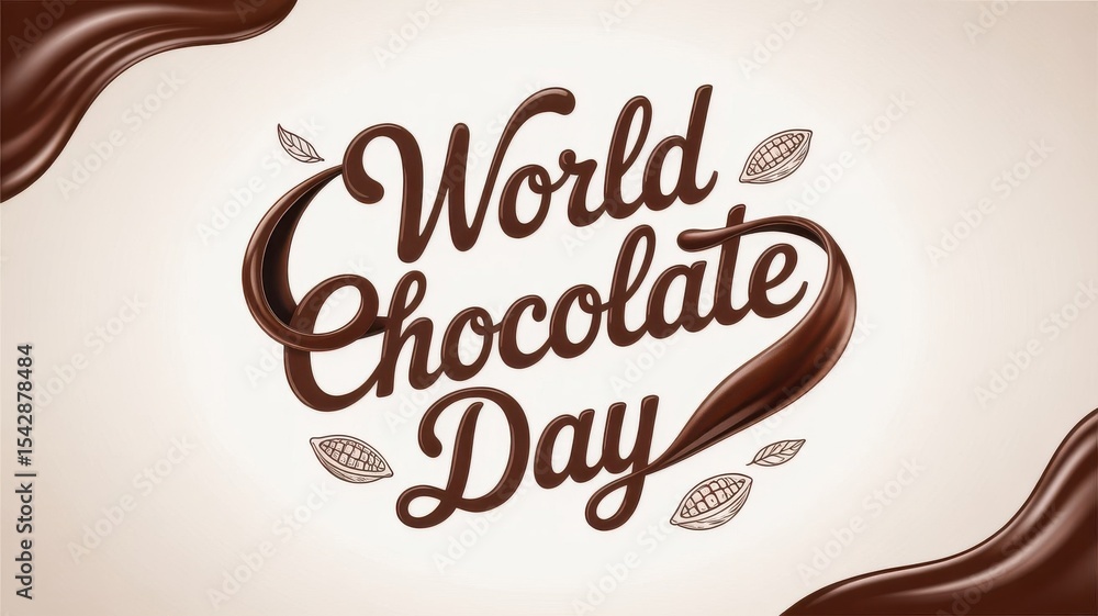 Fototapeta premium Celebrate World Chocolate Day with Sweetness, Smiles, and Love