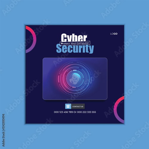 Cyber security social media post design.