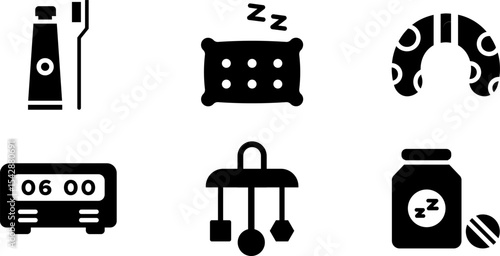 Modern Rounded Filled Sleeping Icon Set