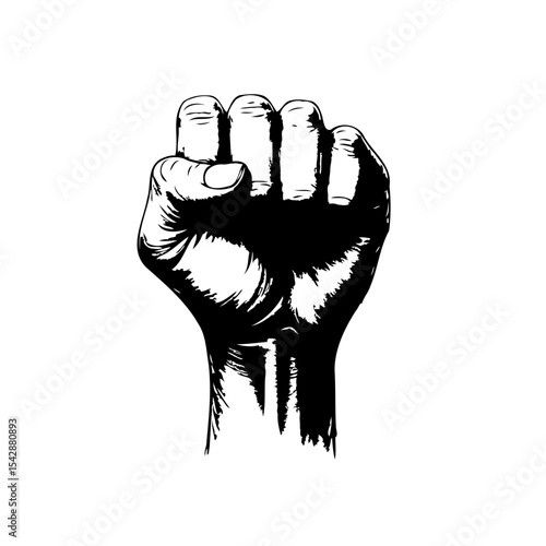Empowered fist vector illustration symbolizing strength, solidarity, and resistance movement