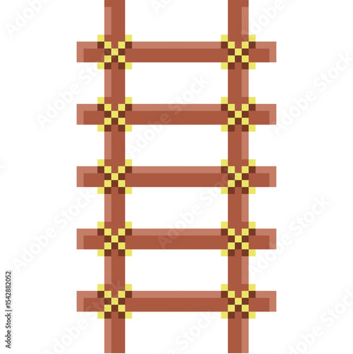 Pixel ladder vector, crafted with a retro, blocky style. Perfect for gaming levels, digital platforms, climbing concepts, or any design requiring a vintage pixel art aesthetic.