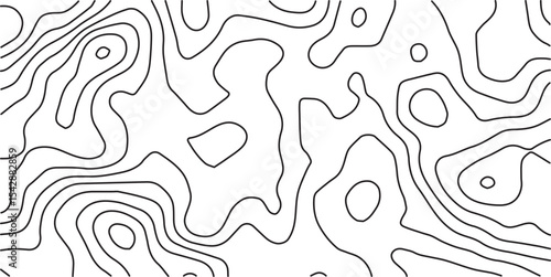 Topographic map background geographic line map with elevation assignments. Modern design with White background with topographic wavy pattern design.paper texture Imitation of a geographical map shades