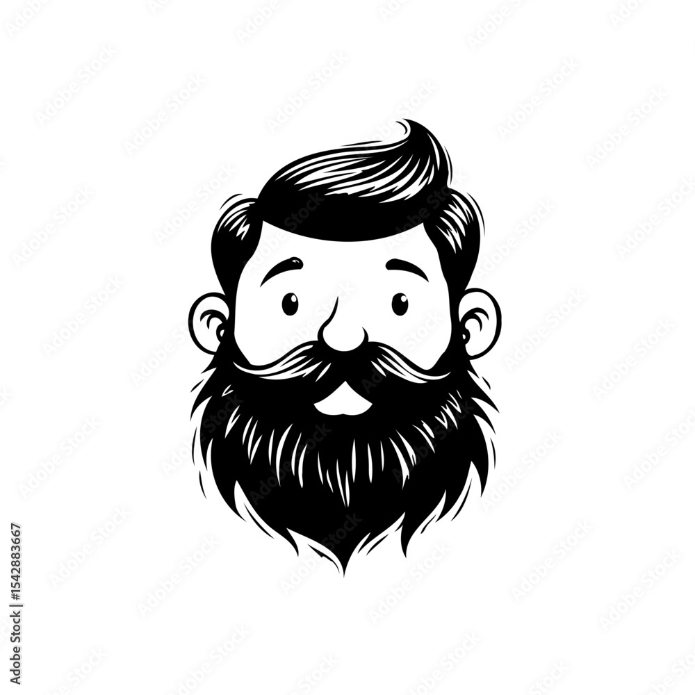 Stylish Man with a Beard Illustration for Creative Projects and Designs Stylish Man with a Beard Illustration for Creative Projects and Designs